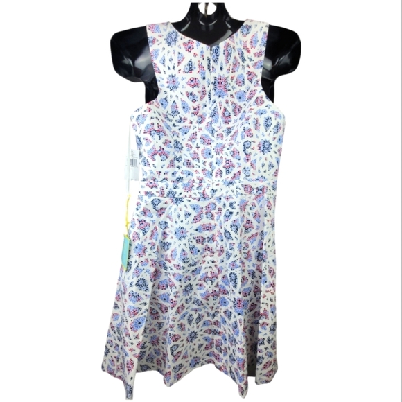 **NWT**‎ CeCe "APRIL" Cutout Fit and Flair Ultra White Dress - Picture 5 of 12